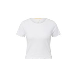 Q/S designed by T-shirt with ribbed structure  - white (0100)