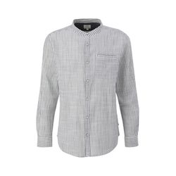 Q/S designed by Slim : chemise à col montant - gris/blanc (98G0)