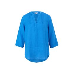 s.Oliver Red Label Blouse en lin avec pintucks  - bleu (5520)