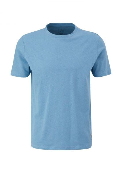 Q/S designed by T-shirt en lin mélangé - bleu (5196)