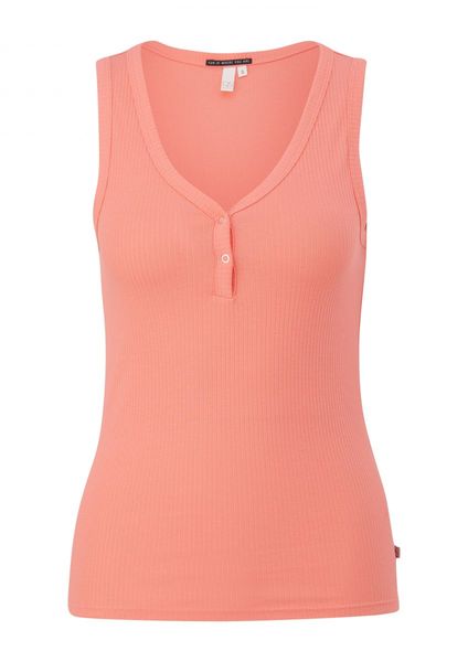Q/S designed by T-shirt with ribbed structure   - pink (4281)