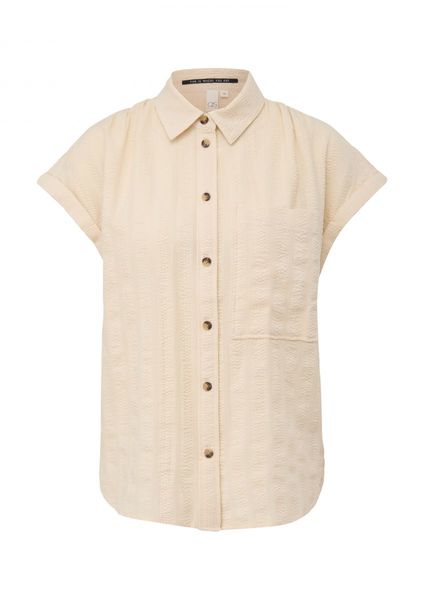 Q/S designed by Cotton oversize blouse  - beige (0805)