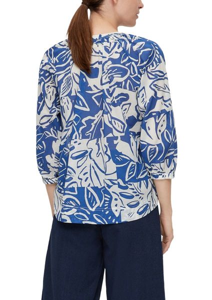 s.Oliver Red Label Cotton blouse with ruffles - blue/white (56A0)