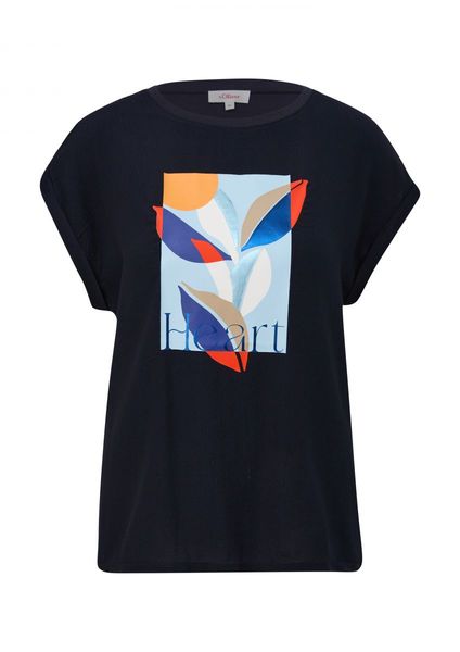 s.Oliver Red Label T-shirt made of fabric mix - blue (59D0)