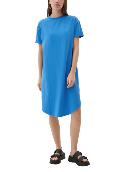 Q/S designed by Shirt dress with flame yarn structure  - blue (5547)