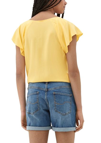 Q/S designed by Viscose blouse with V-neck   - yellow (1317)