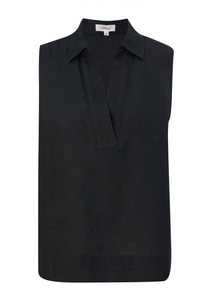 s.Oliver Red Label Linen sleeveless blouse - black (9999)