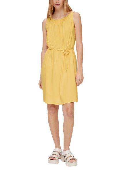 Q/S designed by Viscose dress with gathering  - yellow (1317)