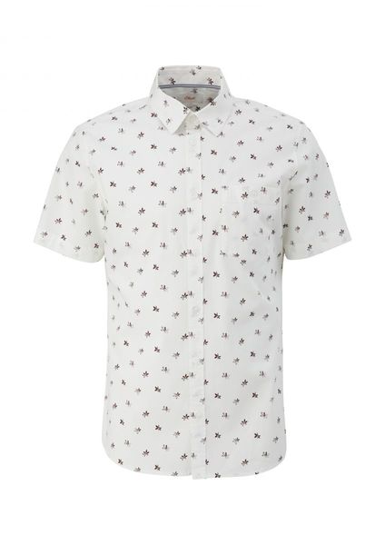 s.Oliver Red Label Short-sleeved shirt in stretch cotton - white (01A1)