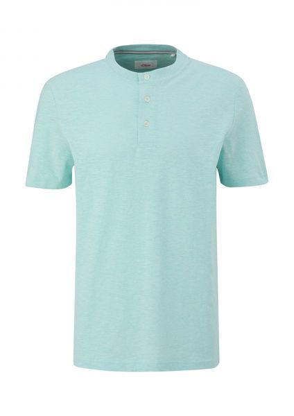 s.Oliver Red Label T-Shirt mit Henleyausschnitt - blau (60W2)
