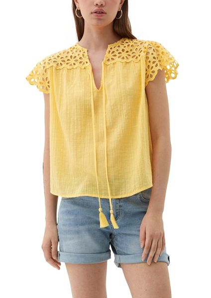 Q/S designed by Blouse with broderie anglaise - yellow (1317)