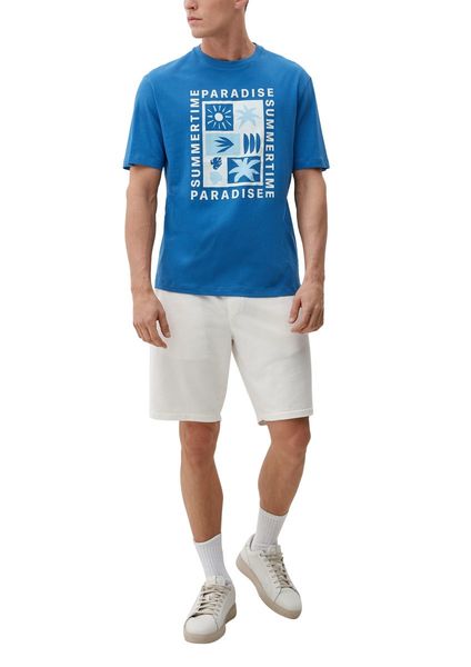 s.Oliver Red Label T-shirt en coton avec impression sur le devant  - bleu (54D2)