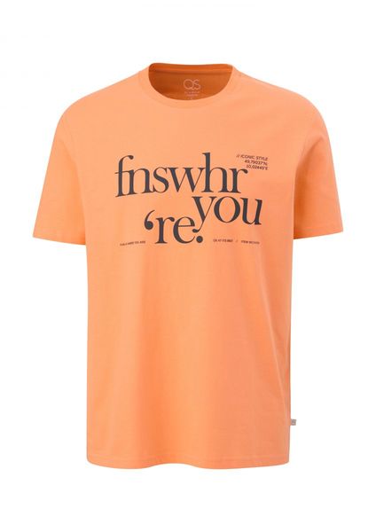 Q/S designed by T-shirt with font print - orange (24D0)