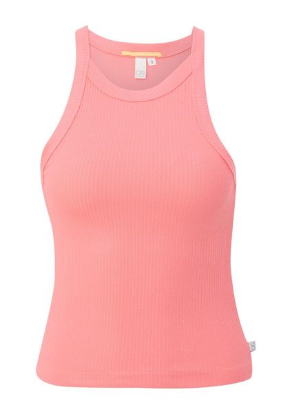 Q/S designed by Slim fit cotton stretch top - pink (4281)