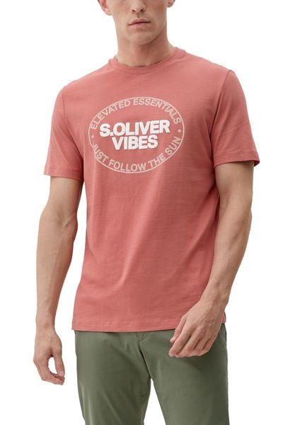 s.Oliver Red Label T-shirt en coton avec impression sur le devant   - orange (20D1)