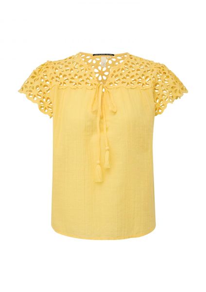 Q/S designed by Chemisier avec broderie anglaise - jaune (1317)