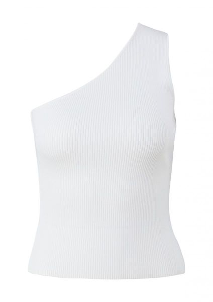 comma Viscose blend one-shoulder top - white (0120)