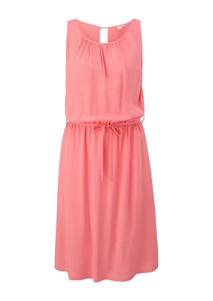 Q/S designed by Viscose dress with gathering - pink (4281)