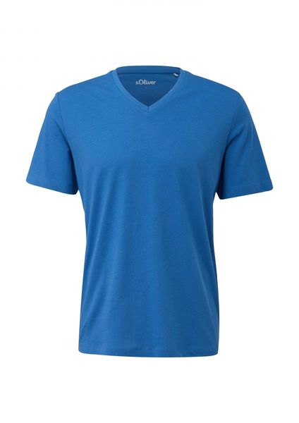 s.Oliver Red Label T-shirt en pur coton - bleu (5427)