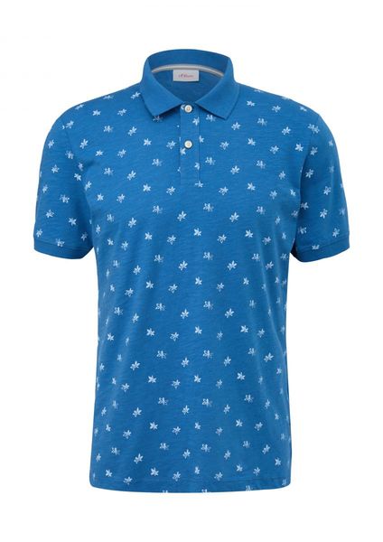 s.Oliver Red Label Poloshirt mit Allover-Print - blau (54A1)