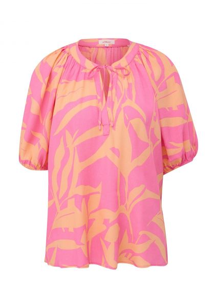s.Oliver Red Label Short sleeve blouse in viscose - pink/orange (44A3)
