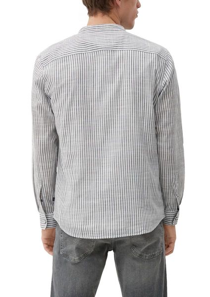 Q/S designed by Slim : chemise à col montant - gris/blanc (98G0)