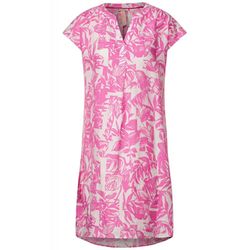 Street One Linen dress with print - pink (24692)
