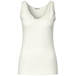 Street One Top with lace insert - white (10108)