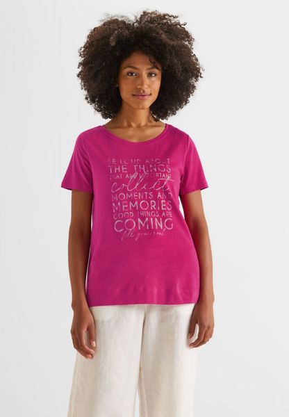 Street One Shirt with multicolor wording - pink (34717)