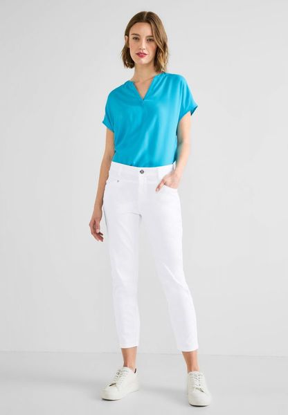 Street One Pantalon Casual Fit aspect soie - blanc (10000)