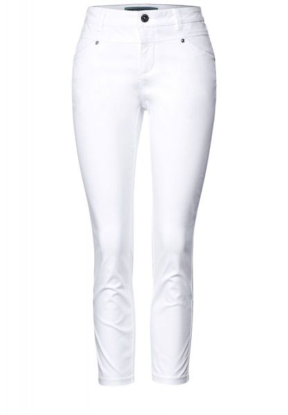 Street One Casual fit silk look pants - white (10000)