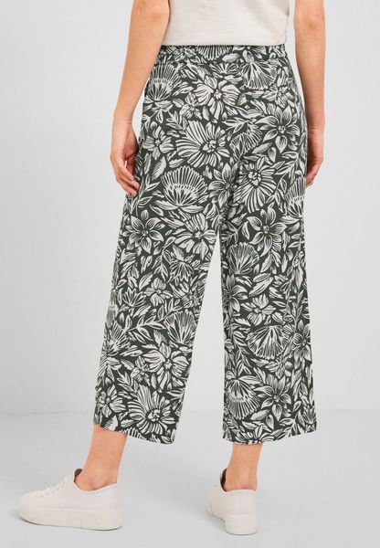 Cecil Casual fit trousers with a print - green (24684)