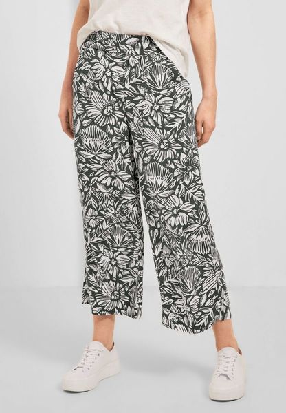 Cecil Casual fit trousers with a print - green (24684)