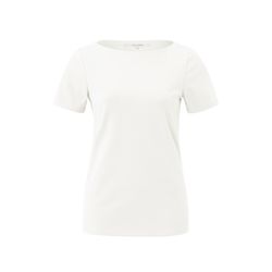 Yaya Eng anliegendes T-Shirt mit U-Boot-Ausschnitt - weiß (14202)