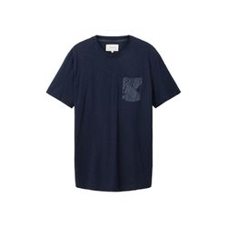 Tom Tailor T-Shirt mit aufgesetzter Tasche - blau (10668)