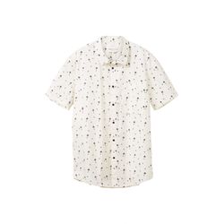 Tom Tailor Denim Chemise à manches courtes avec imprimé allover - blanc (31910)