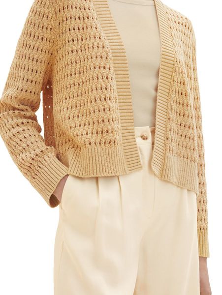 Tom Tailor Knit cardigan open structure - brown (31648)