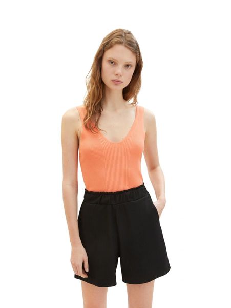 Tom Tailor Denim Top with a ribbed texture - orange (31699)