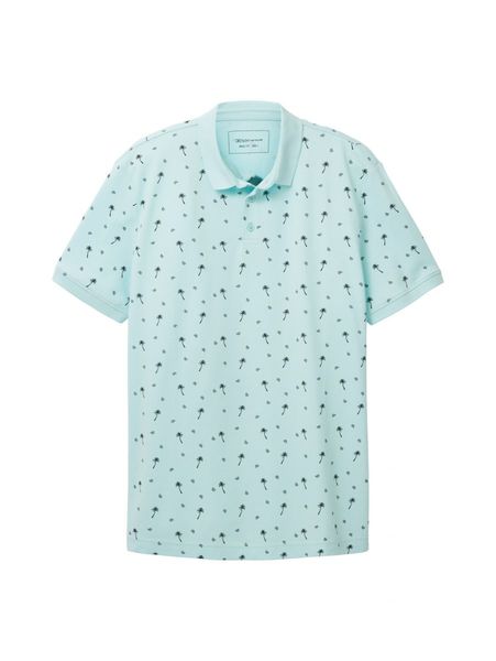 Tom Tailor Denim Poloshirt mit Allover-Print - blau (31913) - S