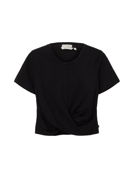Tom Tailor Denim T-Shirt mit Knotendetail - schwarz (14482)