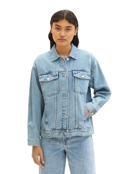 Blue oversized denim outlet jacket