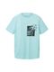 Tom Tailor Denim T-Shirt mit Logo Print - blau (30655)