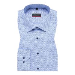 Eterna Modern Fit : chemise en coton imprimé - bleu (14)