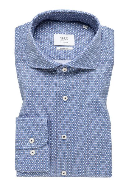 Eterna Printed Soft Tailoring Shirt - Modern Fit - blue (14)