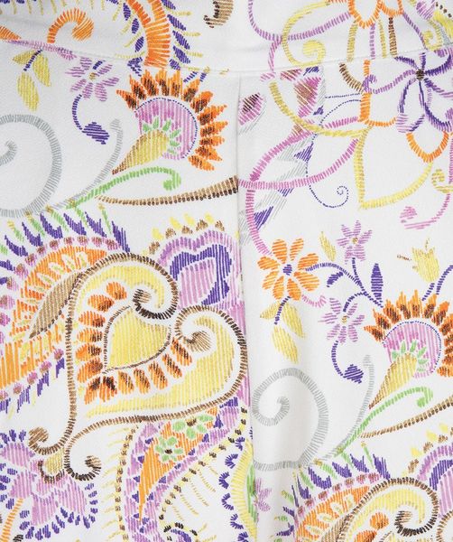 Esqualo Pantalon imprimé fleurs - blanc/violet/jaune (PRINT)