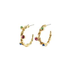 Pilgrim Recycled small twirl hoop earrings - Harley - gold (GOLD)