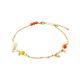 Pilgrim Crystal & freshwater pearl ankle chain  - gold (GOLD)