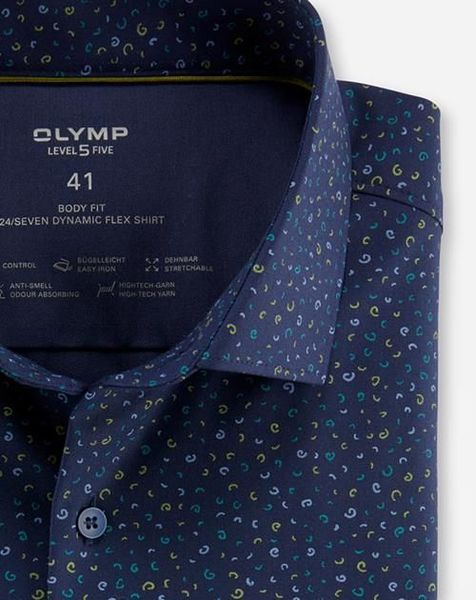 Olymp Level Five 24/Seven Body Fit Businesshemd - blau (44)