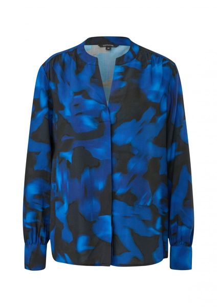 comma Tunic blouse with allover pattern - blue/black (99C3)