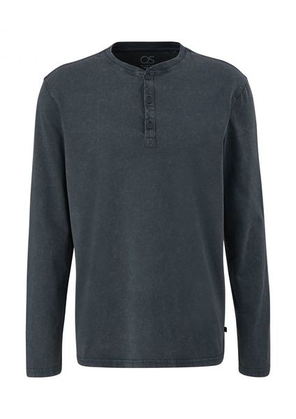 Q/S designed by Longsleeve with henley neckline   - gray (9852)